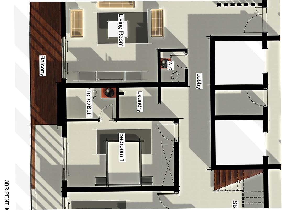 3 Bedroom Penthouse Lower Floor
